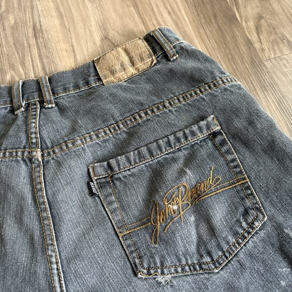 Vintage Y2K Joker Brand Jeans Men’s 36x30 Gray Wash Denim Baggy Embroidered Worn - Picture 3 of 5